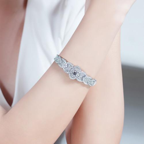 Vòng đeo tay bằng bạc cho nữ LTNU036 - Bạc Minh Cảnh